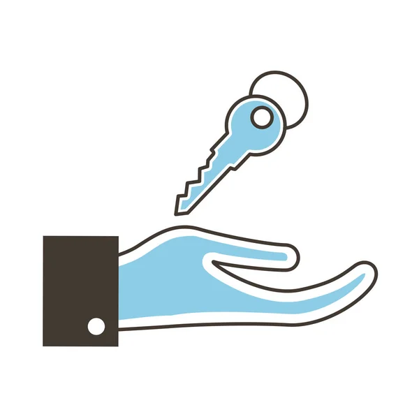 Hand lifting key — Stock Vector