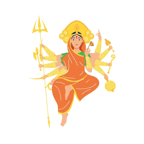 Durga Navratri goddess — Stock Vector
