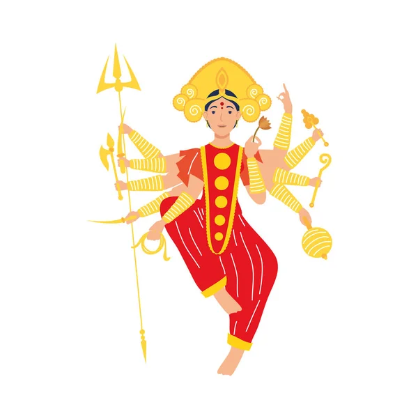 Navratri durga deusa — Vetor de Stock