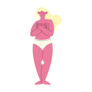 Sarışın kadın çıplak.