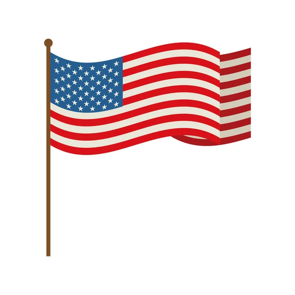 Bandeira dos EUA acenando — Vetor de Stock