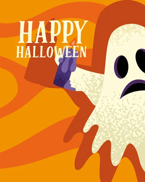 Feliz postal de Halloween — Vector de stock