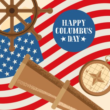 Columbus Günü kutlama posteri