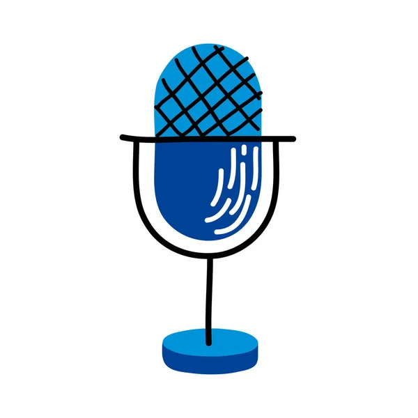 Blaues Mikrofonsymbol — Stockvektor