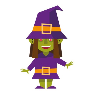 Cadılar Bayramı cadı kostümlü kız