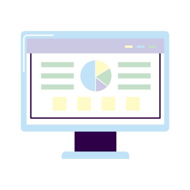 Bilgisayardaki verilerle birlikte pasta grafiği