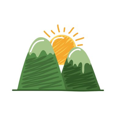 Güneşli dağların manzarası