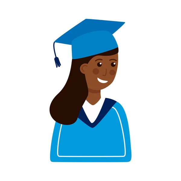 Diplomás afro lány egyenruhával — Stock Vector