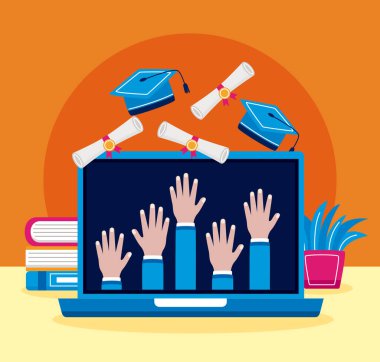 Mezuniyetli eller yukarıda