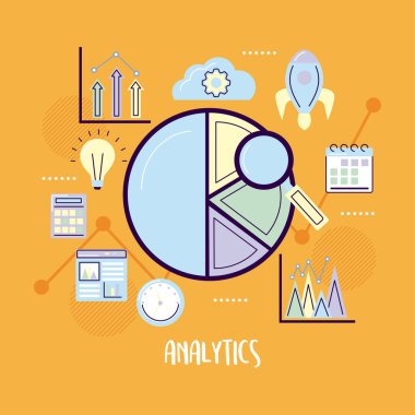 Loupe ve simgeli pasta grafiği