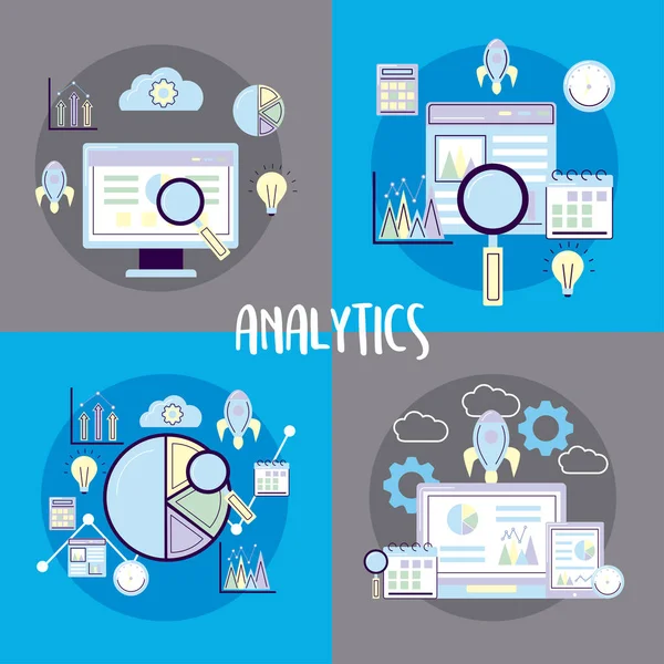 Insamling av analyssymboler — Stock vektor