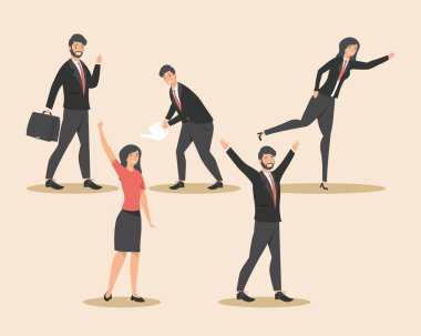 Ofis simgeleriyle iş adamları