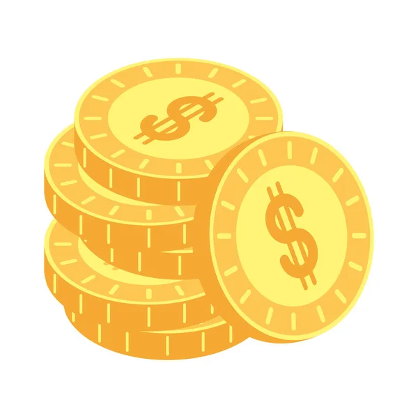 Peníze mince ikony — Stockový vektor