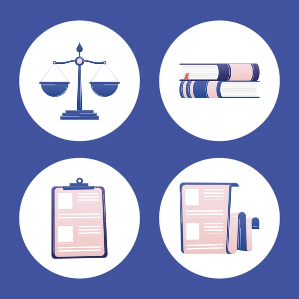 Set di icone di legge — Vettoriale Stock