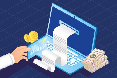 dizüstü bilgisayar ve ödeme çevrimiçi simgeleri