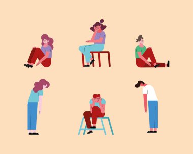 stresli kadınlar ve erkekler