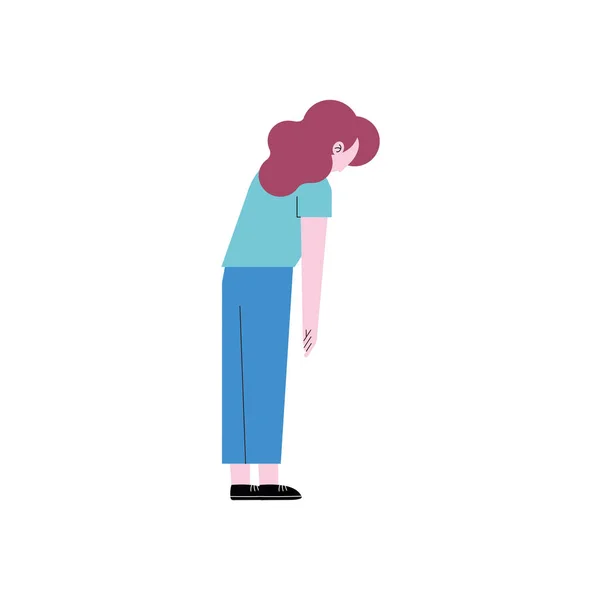 Stressad kvinna cartoon — Stock vektor