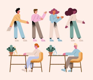 Erkek ve kadın çalışıyor.