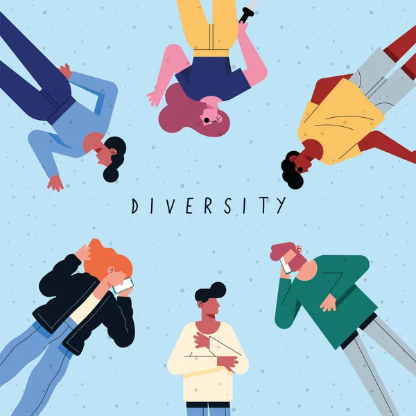 Les femmes et les hommes de diversité — Image vectorielle