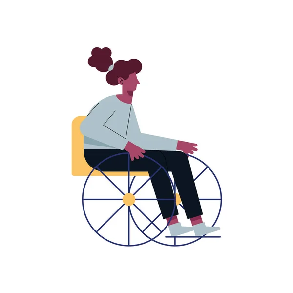 Femme handicapée en fauteuil roulant — Image vectorielle