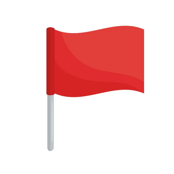 Bandera roja ondeando — Vector de stock