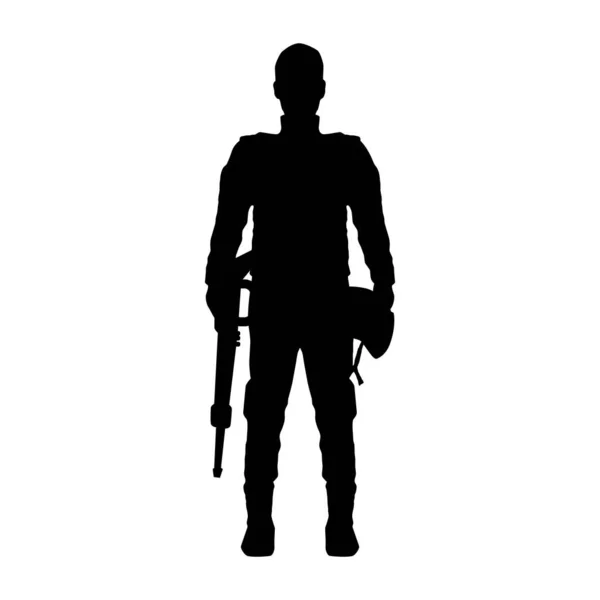 Солдат, що стоїть з гвинтівкою — стоковий вектор