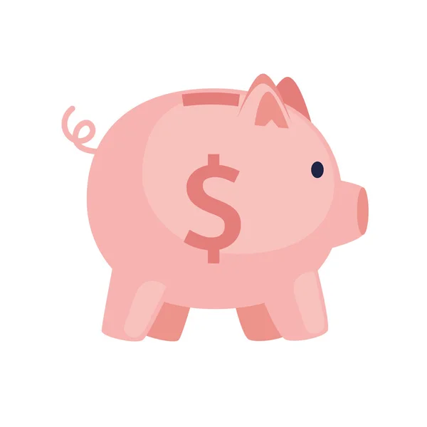 Pink piggy savings — Stock Vector