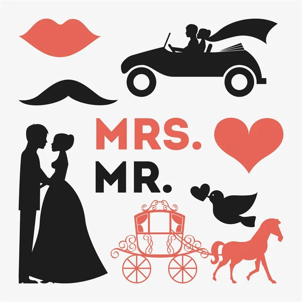 Diseño de boda — Vector de stock