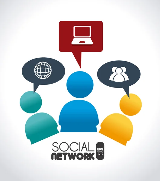 Progettazione social network — Vettoriale Stock