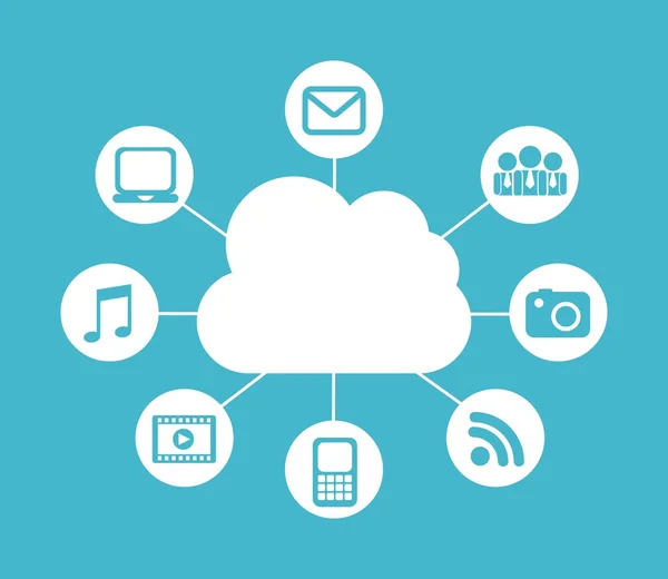 Computación en nube — Vector de stock