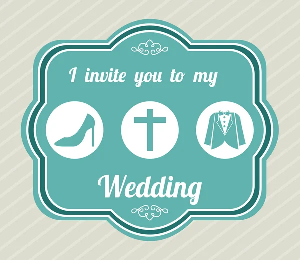 Etiqueta de boda — Vector de stock