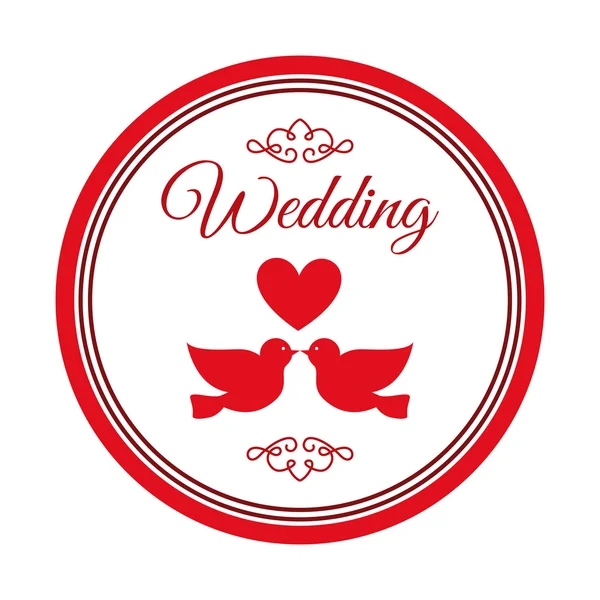 Etiqueta de boda — Vector de stock