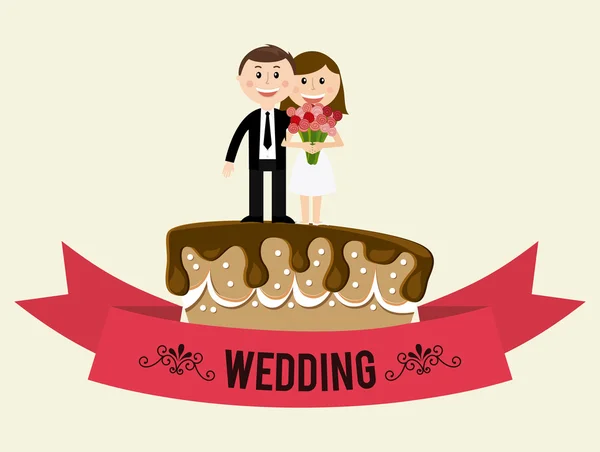 Etiqueta de boda — Vector de stock