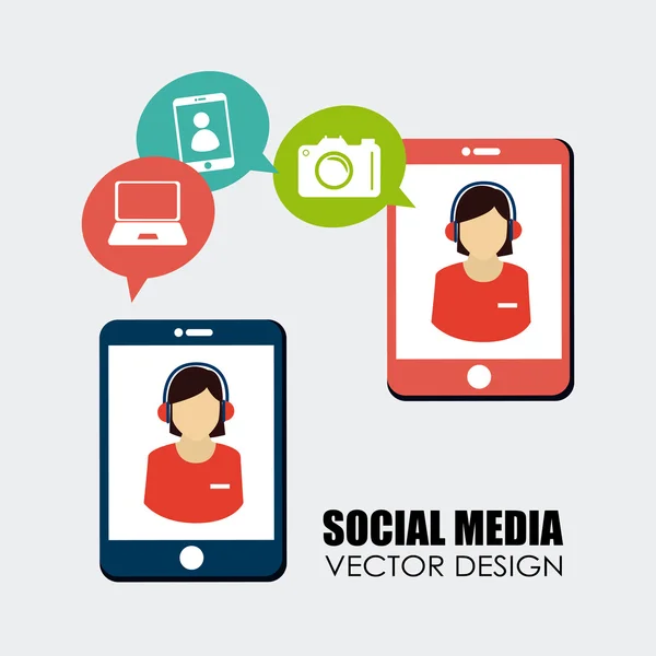 Conception des médias sociaux — Image vectorielle