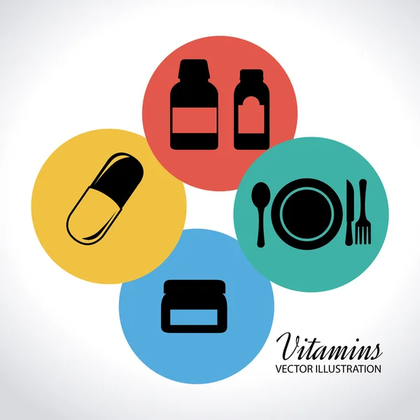 Vitaminer design — Stock vektor