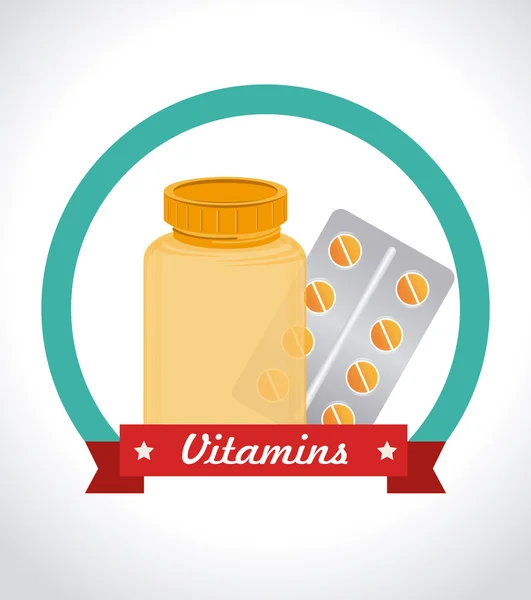 Vitaminas design — Vetor de Stock