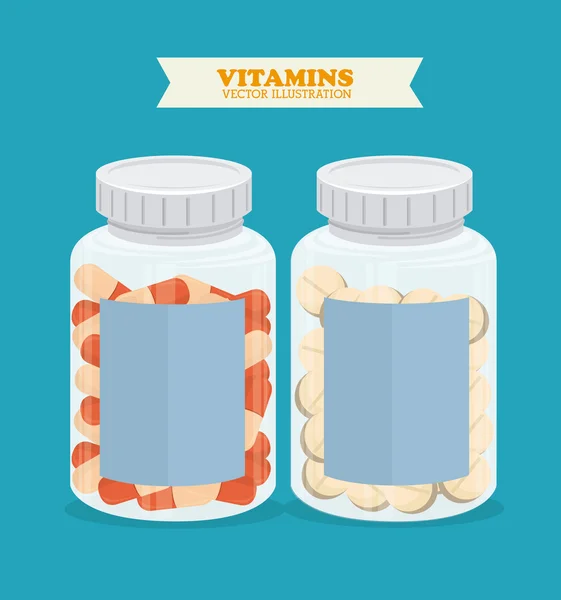 Vitaminas design — Vetor de Stock