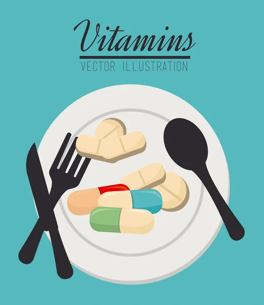 Vitaminer design — Stock vektor