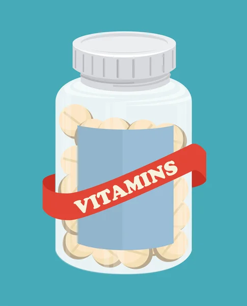 Diseño de vitaminas — Vector de stock