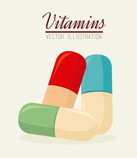 Diseño de vitaminas — Archivo Imágenes Vectoriales