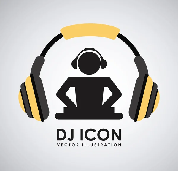 Dj icono de diseño — Vector de stock