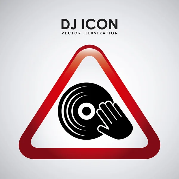 DJ ikona designu — Wektor stockowy