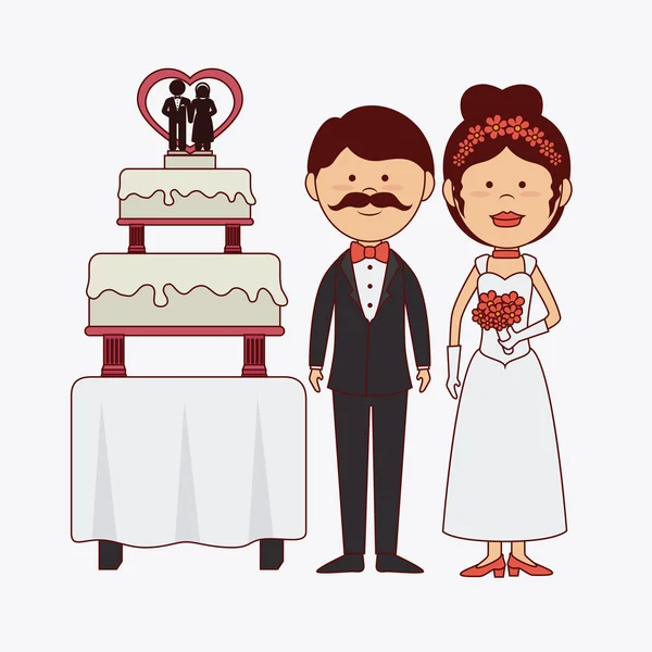 Diseño de boda — Vector de stock