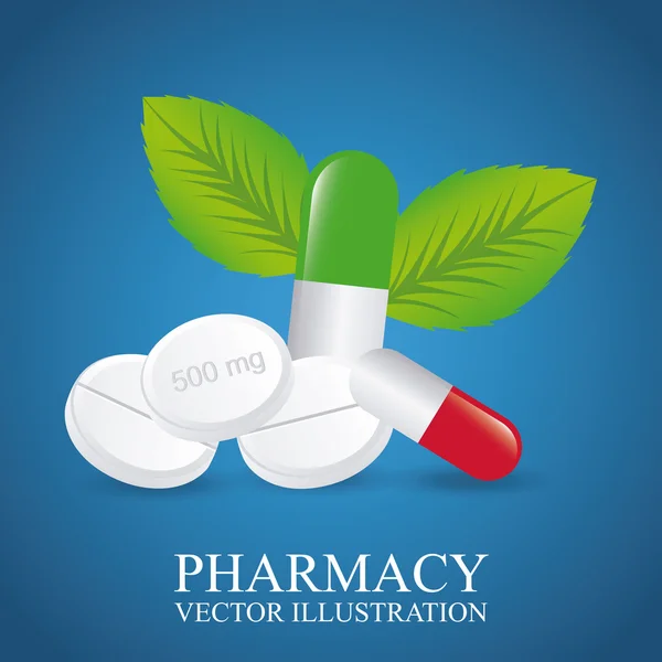 Diseño de farmacia verde — Vector de stock