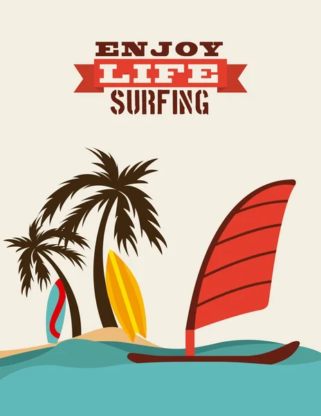 Surf design — Vettoriale Stock