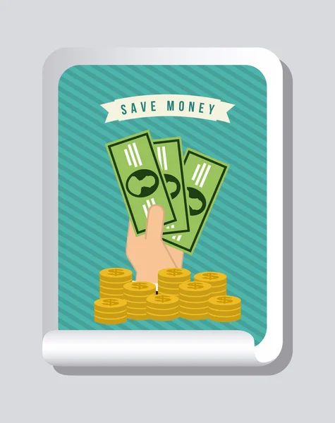 Ahorrar dinero diseño — Vector de stock