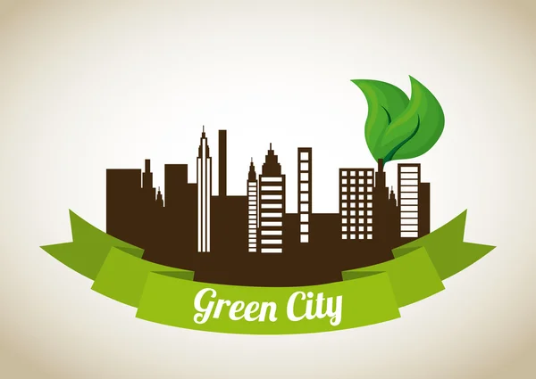 Diseño de ciudad verde — Vector de stock