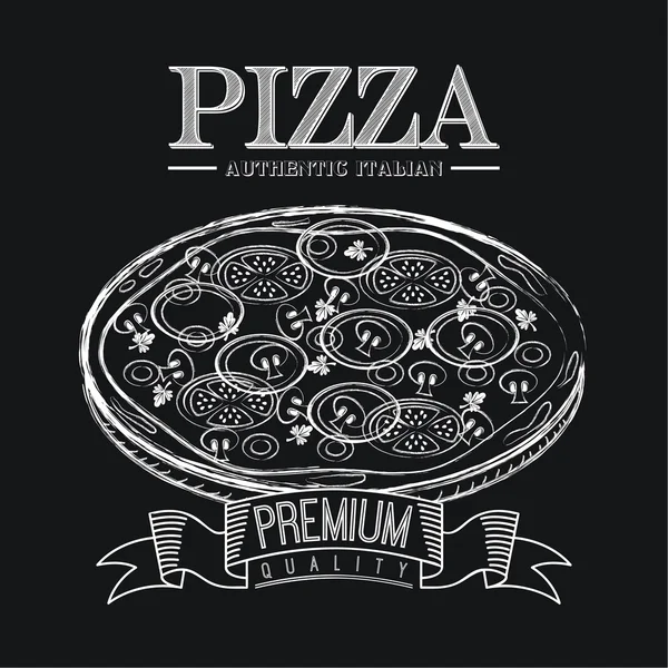 Desenho de pizza — Vetor de Stock