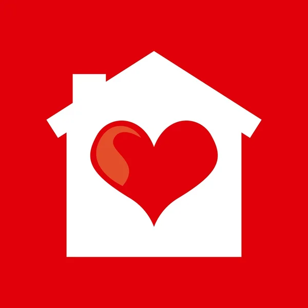 Diseño del hogar corazón — Vector de stock