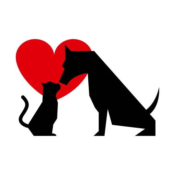 Chat et chien design — Image vectorielle